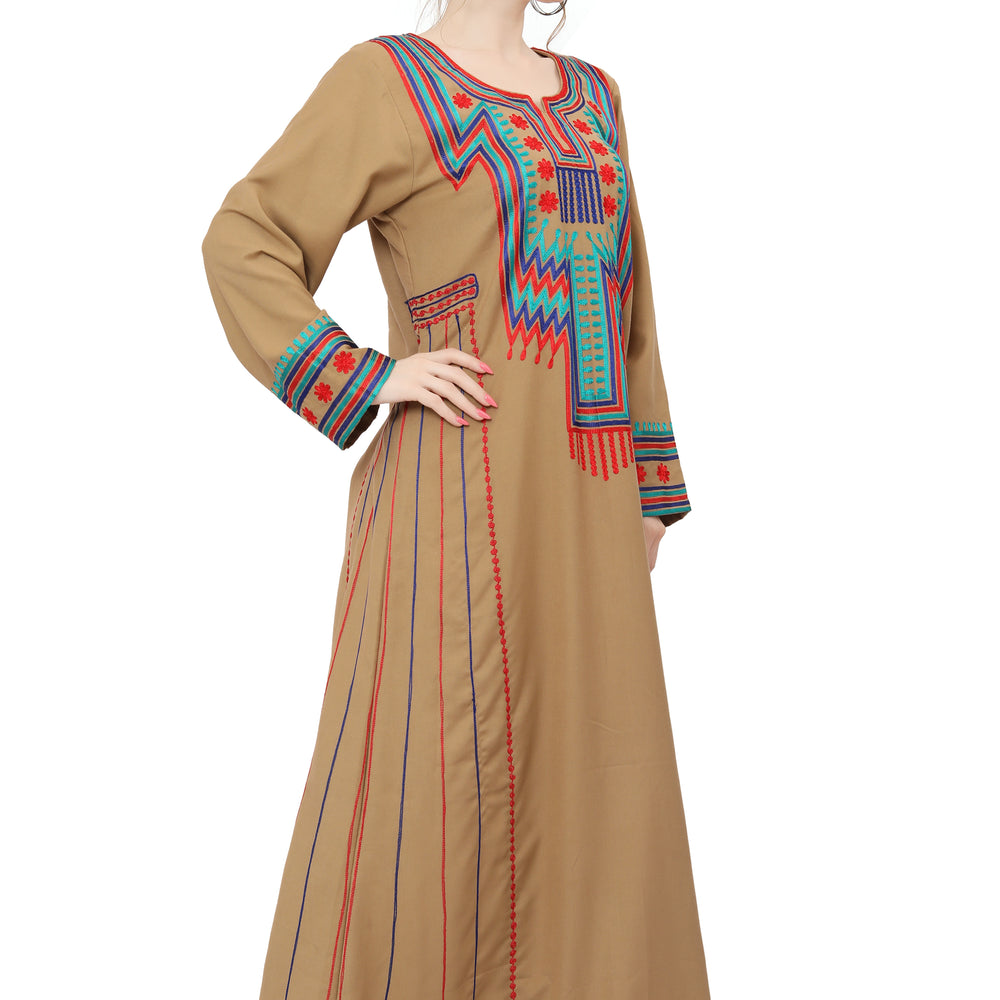 
                  
                    Traditional Caftan In Multicolor Embroidery Gown
                  
                