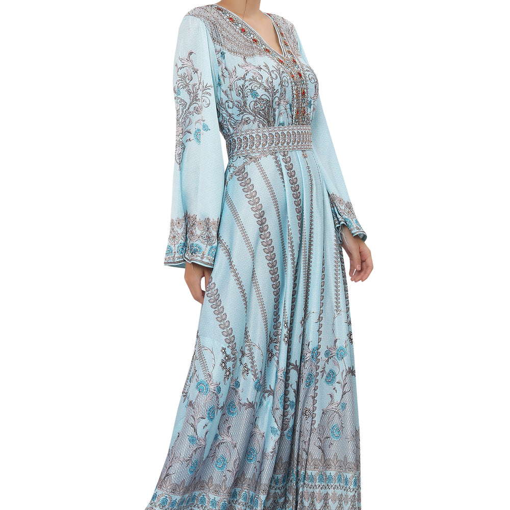 
                  
                    Designer Digital Print Kaftan Party Gown
                  
                