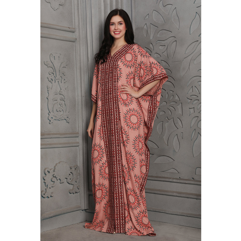 Rust Pink Kimono Style Arabic Kaftan Farasha