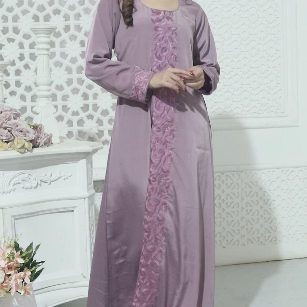 
                  
                    Load and play video in Gallery viewer, Modern Eid Wear for Women in Pastel Purple Party Gown
                  
                