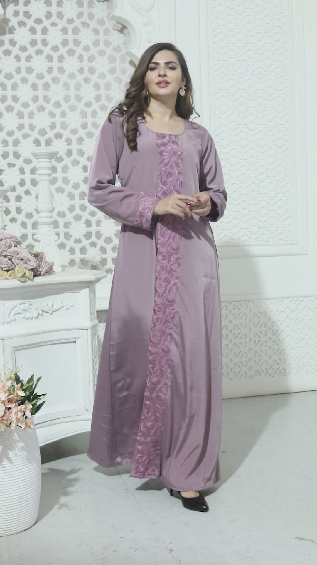 Modern Eid Wear for Women in Pastel Purple Party Gown