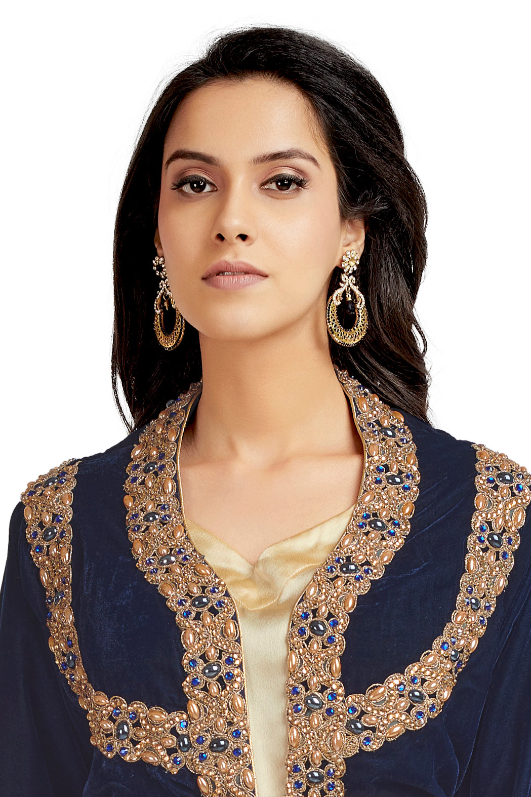 Blue Velvet Takchita Kaftan In 3 Piece – Maxim Creation