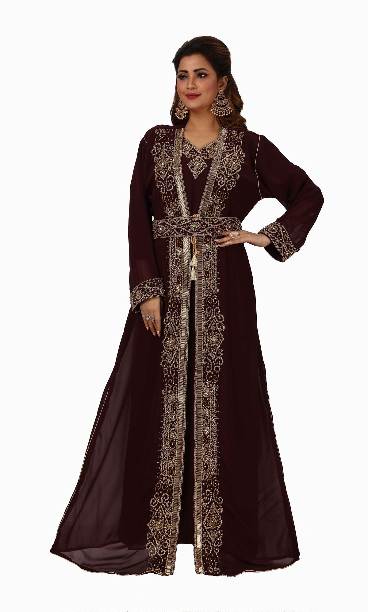 Traditional Dress Hand Embroidered Kaftan Gown – Maxim Creation