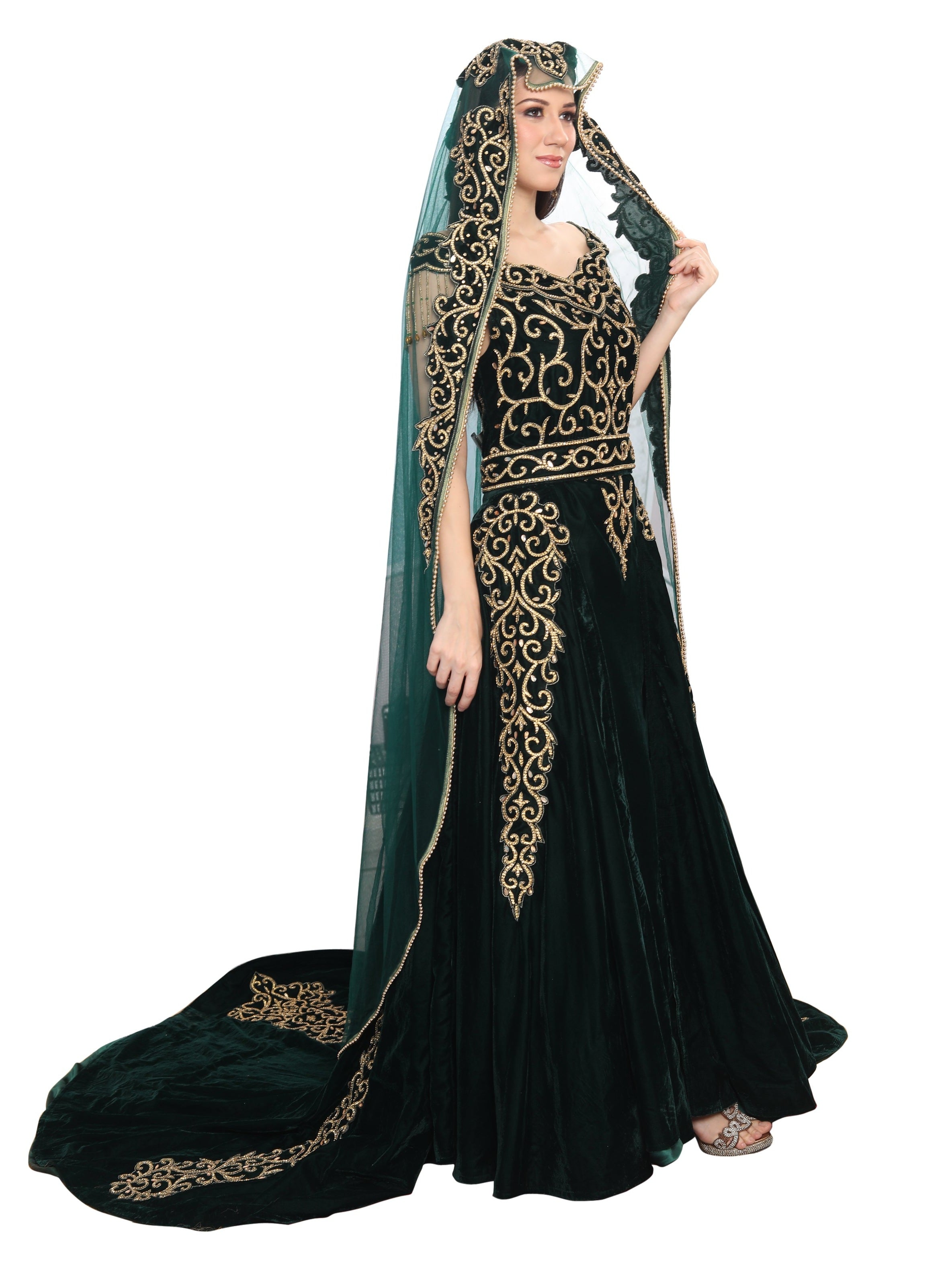 Designer Takchita Caftan Traditional Arabic Ethnic Wedding Gown Maxim Creation