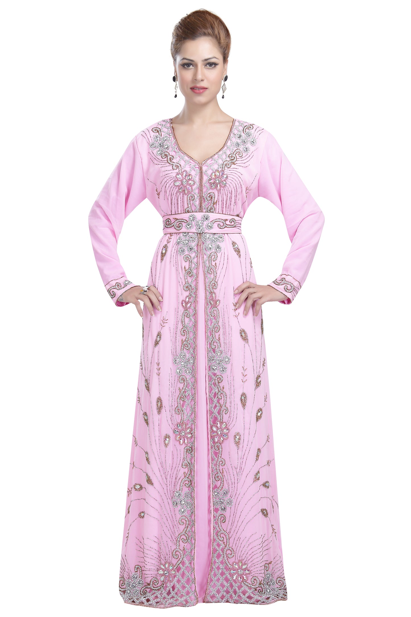 Arabian Caftan With Crystal Embroidery - Maxim Creation