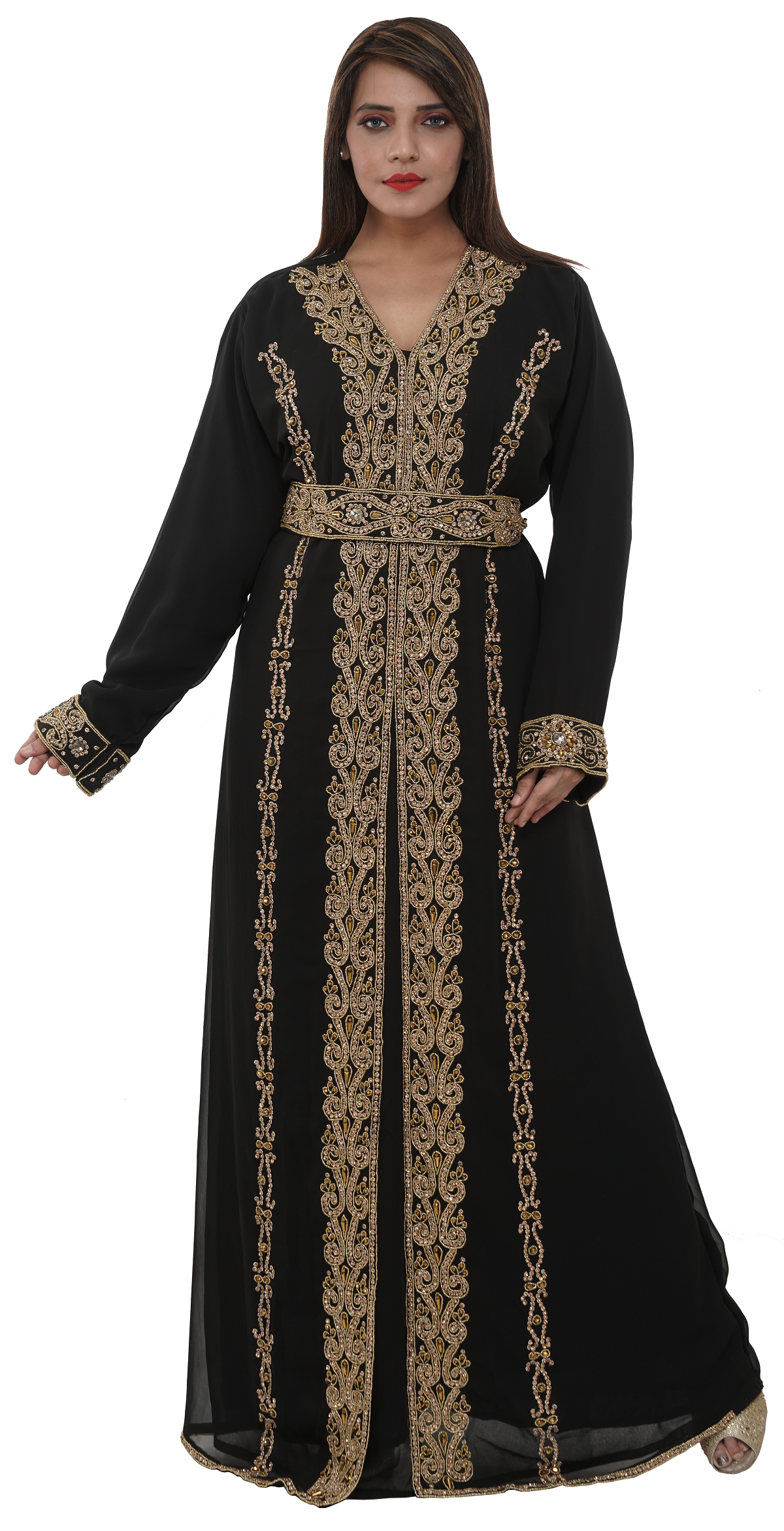 Arabian Caftan With Golden Beads - Maxim Creation