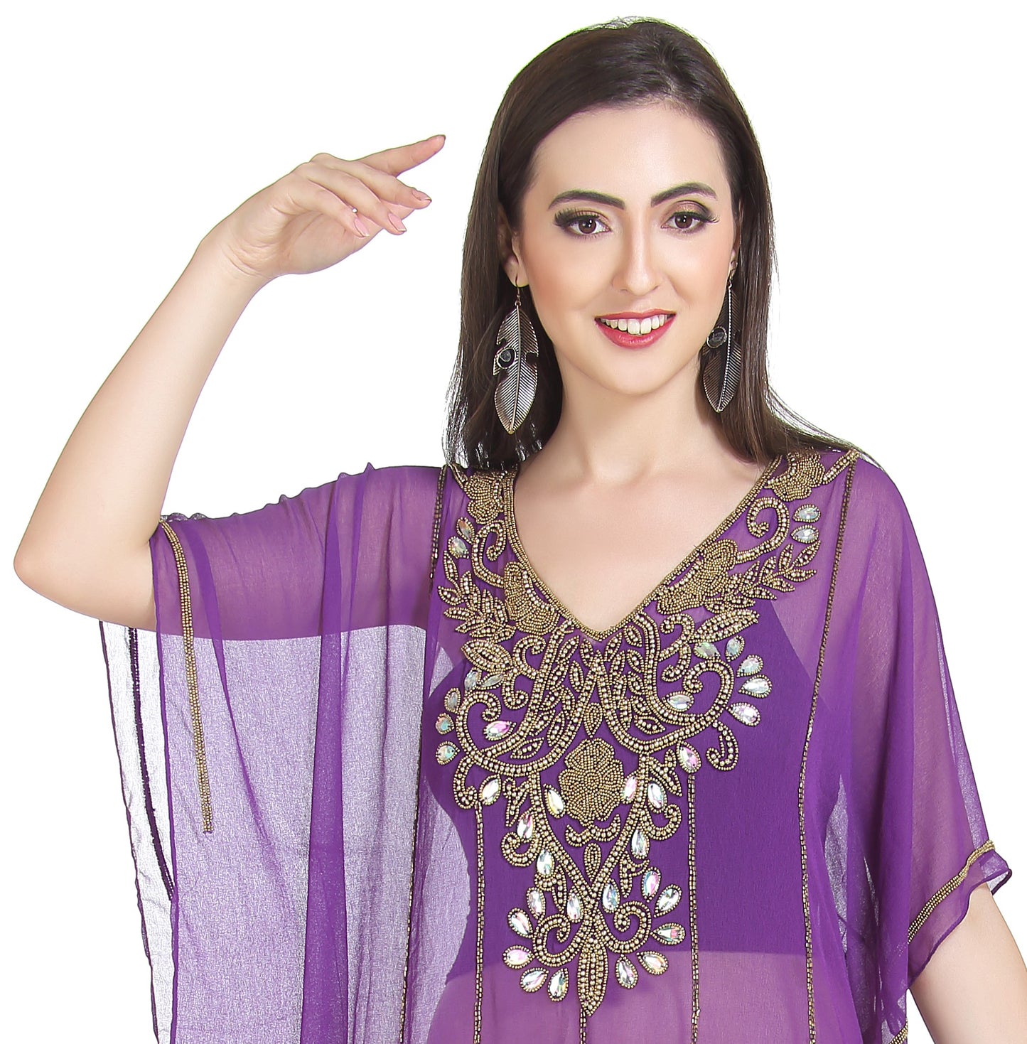 Embroidered Kurti Short Maxi Dress - Maxim Creation