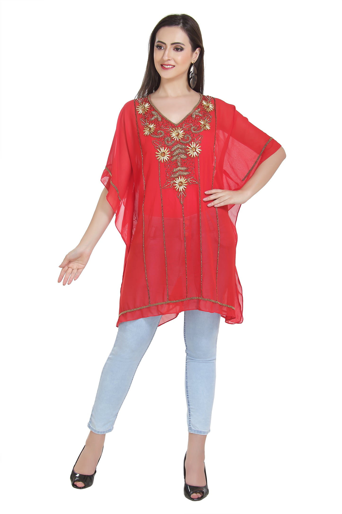 Traditional Kurti Lightweight Embroidered Tunic Gown - Maxim Creation